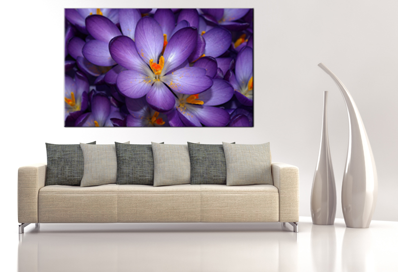 16x10 Digital Printed Canvas Purple Flower To Your Wall (size: 16x10 Inch Plus Border).