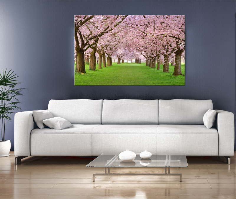 15x11 Digital Printed Canvas Flowering Trees To Your Wall Flowering Japanese Trees (size: 15x11 Inch Plus Border).