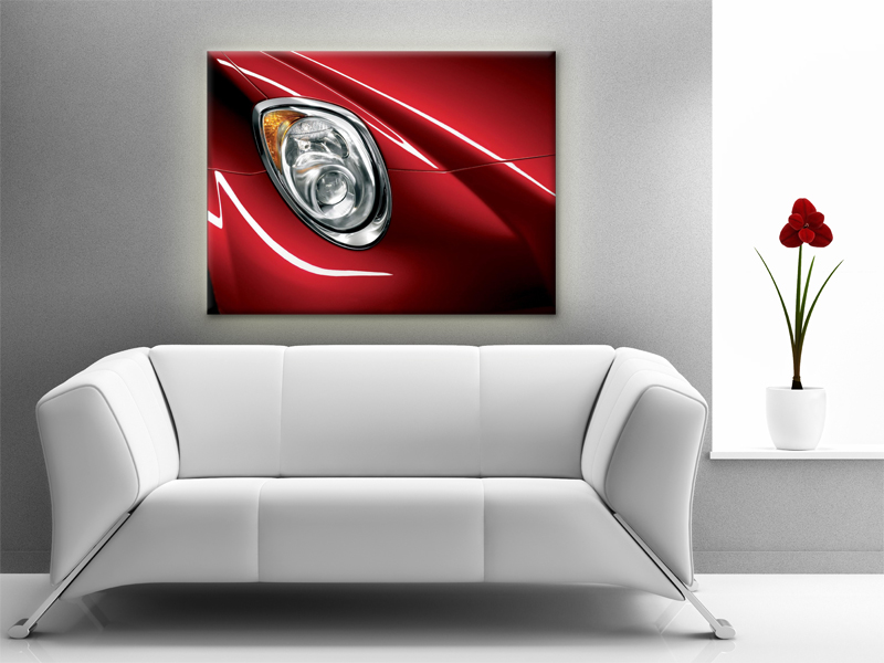 15x11 Digital Printed Canvas Red Alfa Romeo To Your Wall, Sport Car Lamp (size: 15x11 Inch Plus Border).
