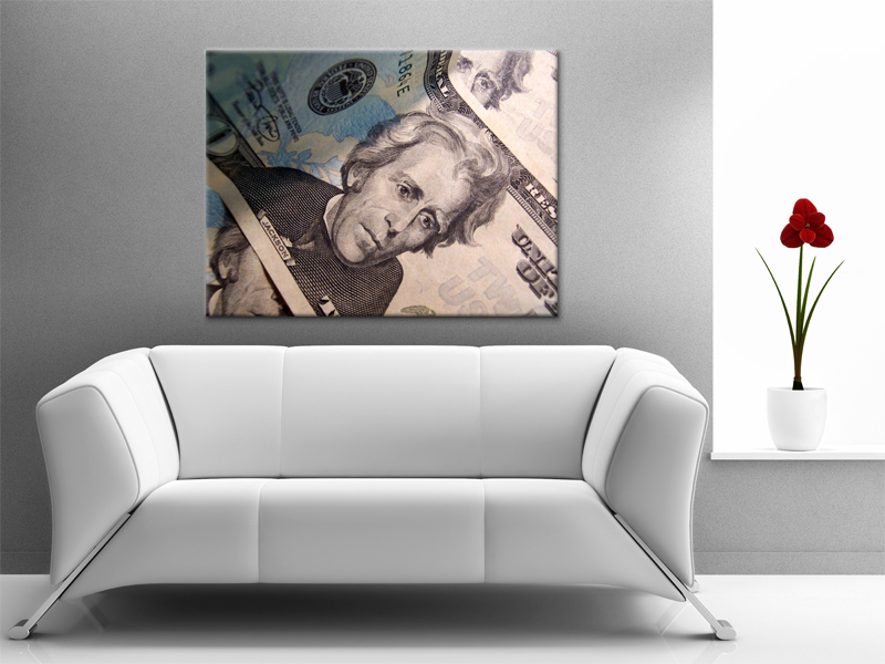 15x11 Digital Printed Canvas Andrew Jackson To Your Wall, Usd, Usa Dollar Money (size: 15x11 Inch Plus Border).